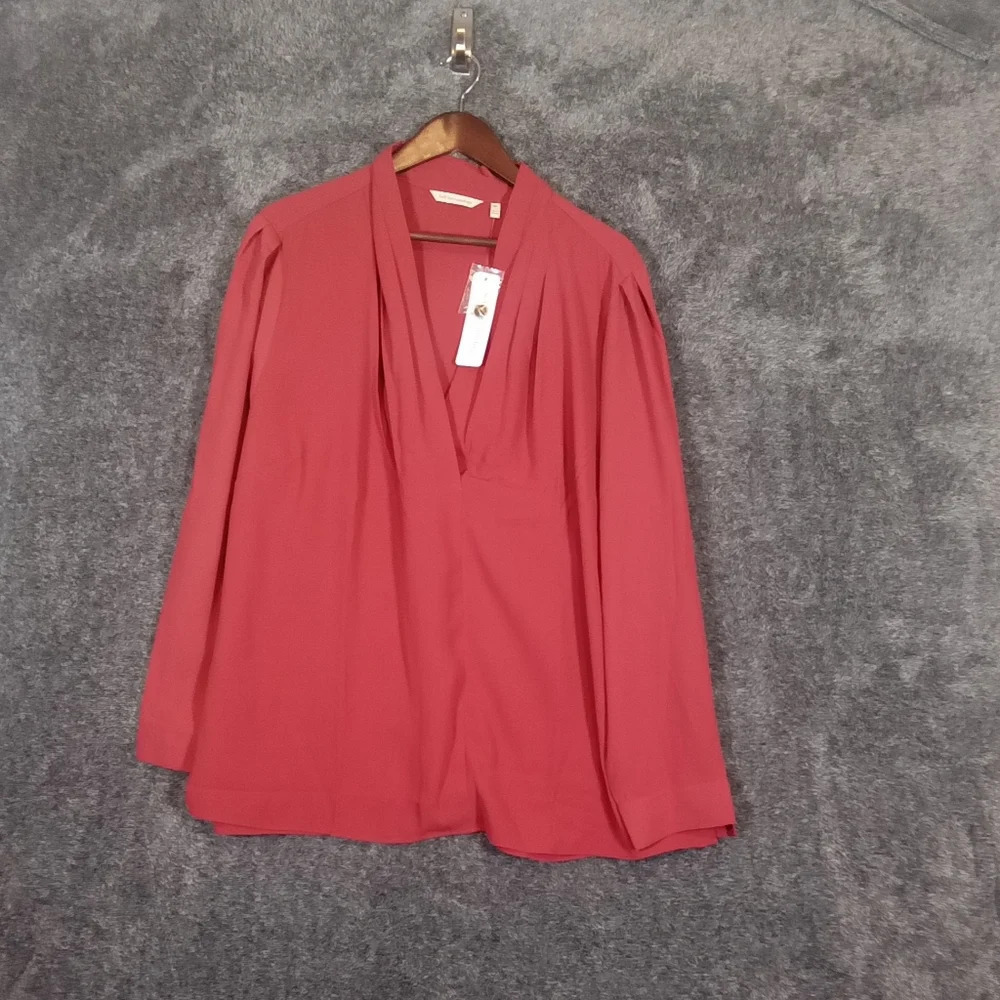 Soft surroundings Akira blouse garnet modest holiday elegant size 2X women